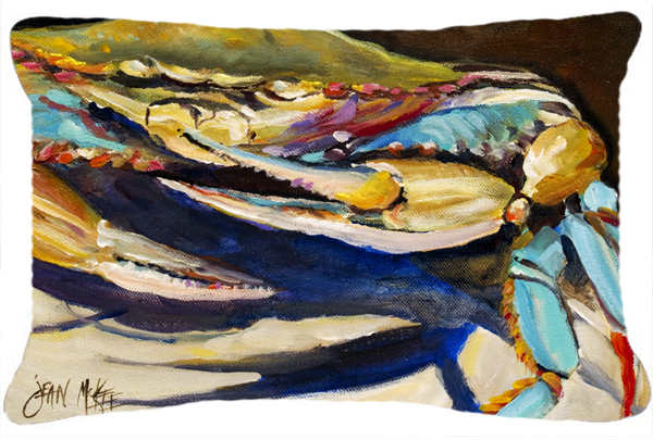 Crab To Crab Blue Crab Canvas Fabric Decorative Pillow