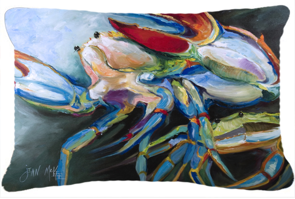Blue Crab Canvas Fabric Decorative Pillow
