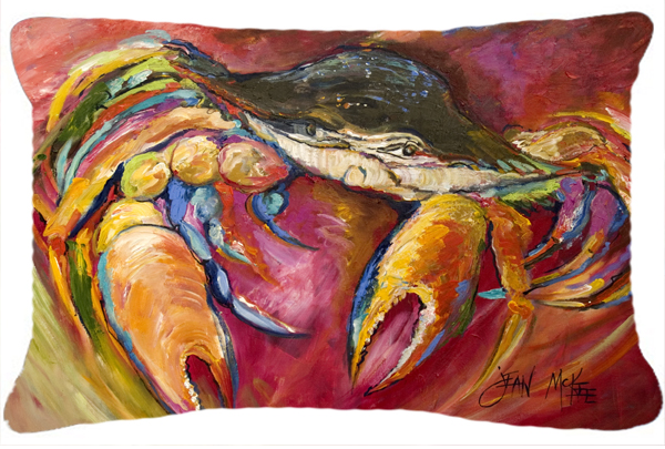 Blue Crab Stars Canvas Fabric Decorative Pillow
