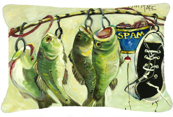 Recession Food Fish Caught With Spam Canvas Fabric Decorative Pillow -  Carolines Treasures, CA75894