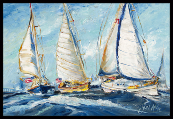 Roll Me Over Sailboats Indoor & Outdoor Mat