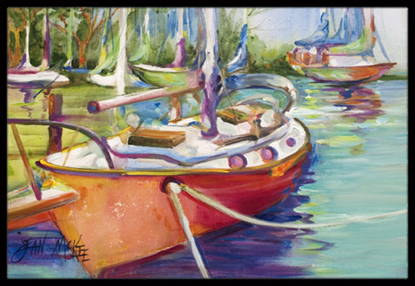 Red Sailboat Indoor & Outdoor Mat- 24 x 36 in.