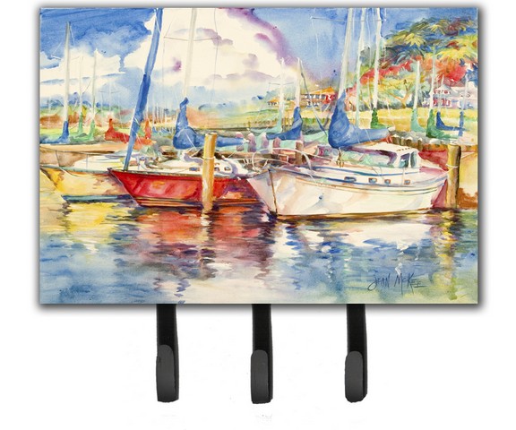 Three Boats Sailboats Leash & Key Holder