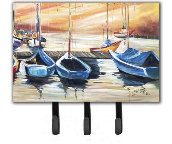 Beach View With Sailboats Leash & Key Holder