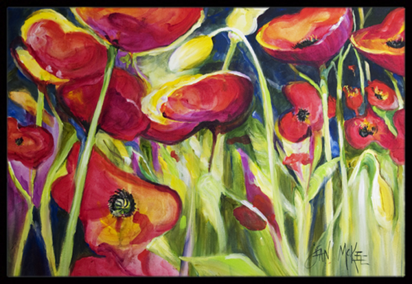 Red Poppies Indoor & Outdoor Mat- 24 x 36 in.