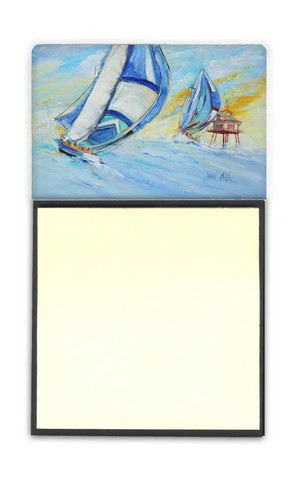 Sailboats And Middle Bay Lighthouse Sticky Note Holder