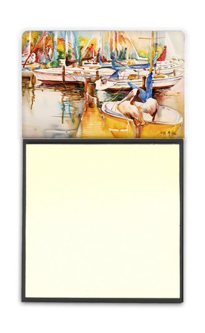 Sailboat With Pelican Golden Days Sticky Note Holder