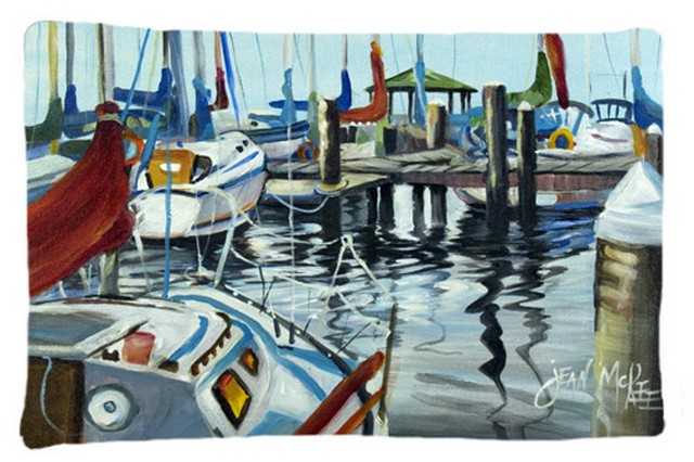 Orange Sail Sailboats Fabric Standard Pillowcase