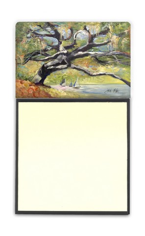 Oak Tree On The Bay With Sailboats Sticky Note Holder