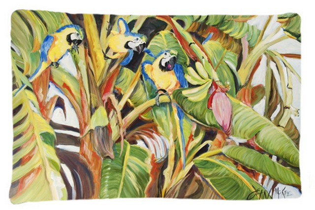 Three Blue Parrots Fabric Standard Pillowcase