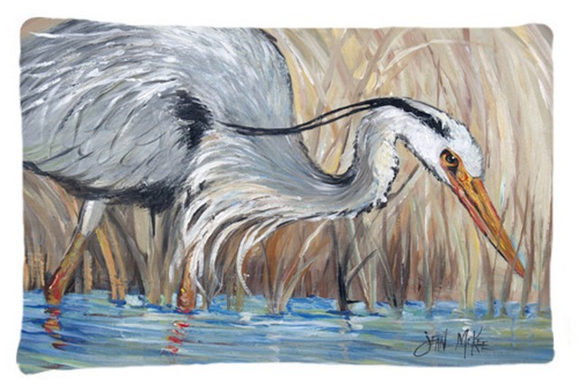 Blue Heron In The Reeds Fabric Standard Pillowcase