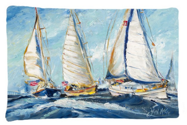 Roll Me Over Sailboats Fabric Standard Pillowcase