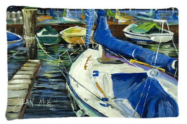 Night On The Docks Sailboat Fabric Standard Pillowcase
