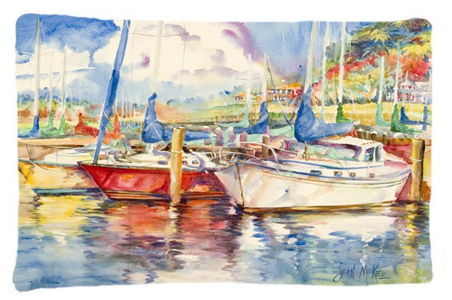 Three Boats Sailboats Fabric Standard Pillowcase