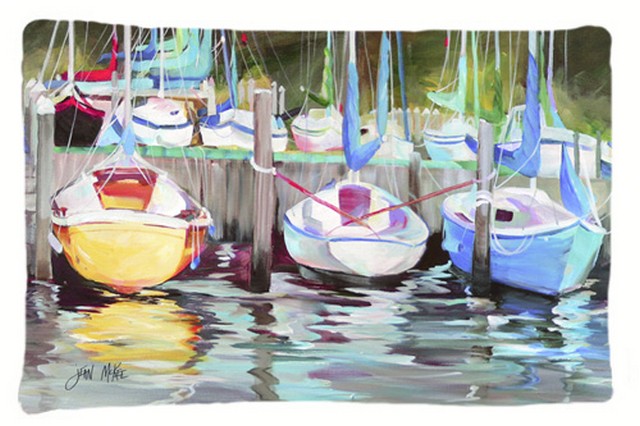 Yellow Boat Sailboat Fabric Standard Pillowcase