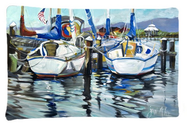 Tourquoise Bay Sailboat Fabric Standard Pillowcase