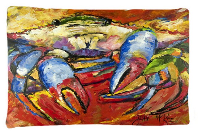 JMK1107PILLOWCASE Blue Crab Red Fabric Standard Pillowcase
