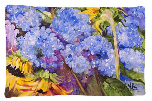 Hydrangeas And Sunflowers Fabric Standard Pillowcase