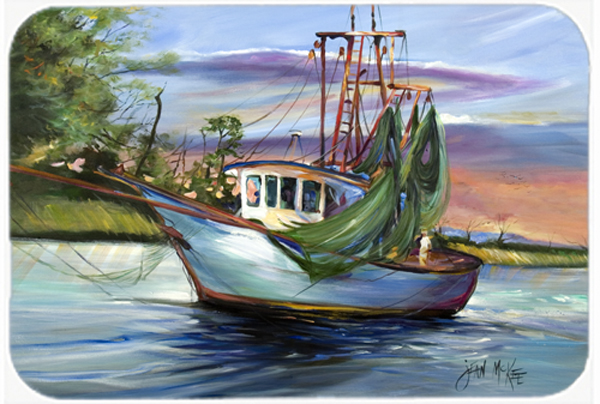 Jeannie Shrimp Boat Glass Cutting Board- Large