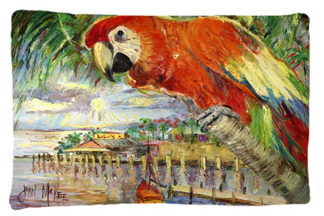 Red Parrot At Lulus Fabric Standard Pillowcase