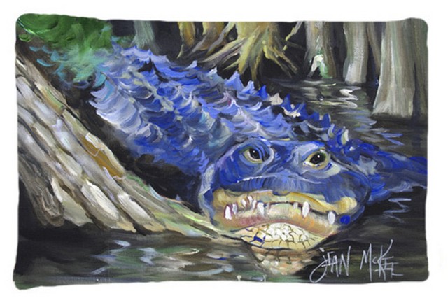 Blue Alligator Fabric Standard Pillowcase