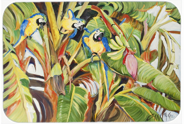 Three Blue Parrots Glass Cutting Board- Large