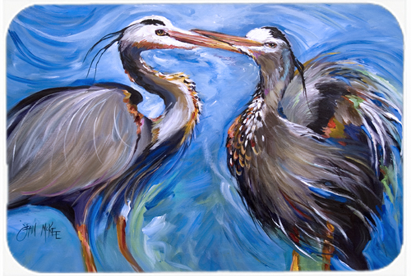Blue Heron Love Glass Cutting Board, Large