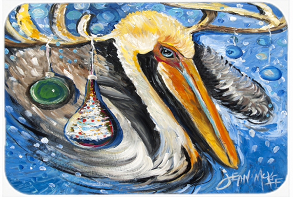 Pelican Dressed As A Reindeer Glass Cutting Board- Large