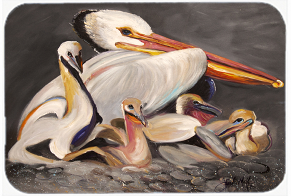 White Pelicans Glass Cutting Board- Large