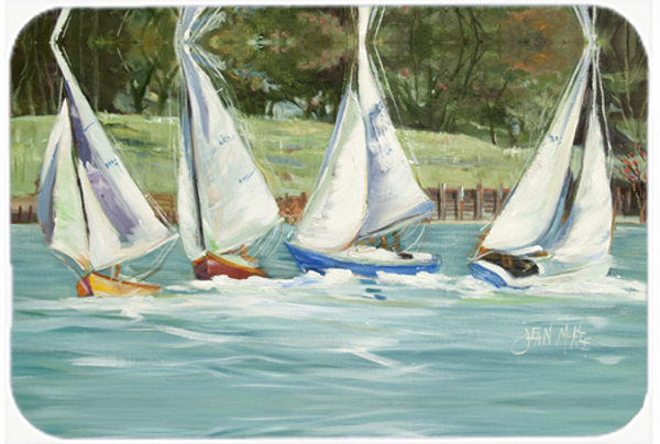 Sailboats On The Bay Glass Cutting Board- Large