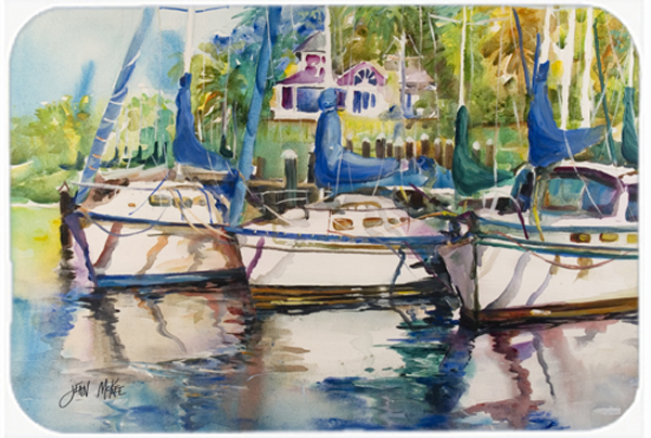 Safe Harbour Sailboats Glass Cutting Board- Large