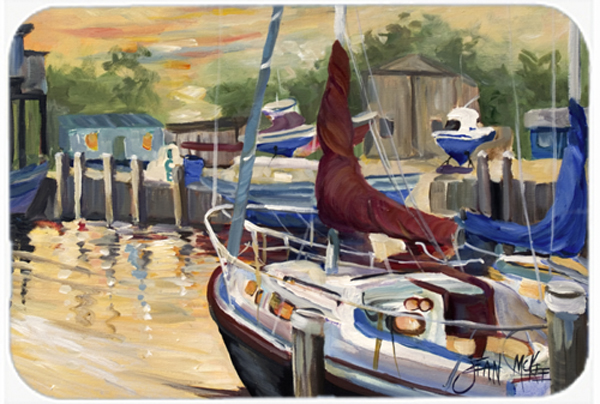 New Sunset Bay Sailboat Glass Cutting Board- Large