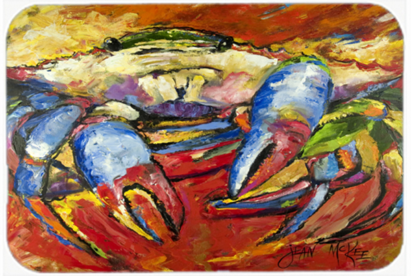 Blue Crab Red Glass Cutting Board, Large