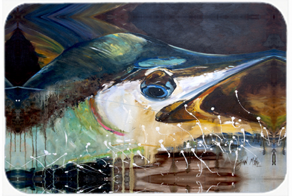 Blue Marlin Glass Cutting Board- Large