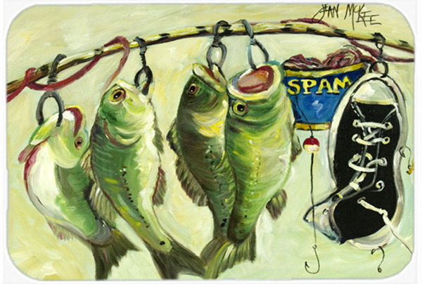 Recession Food Fish Caught With Spam Glass Cutting Board- Large