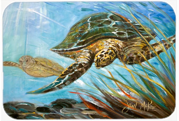 Loggerhead Sea Turtle Glass Cutting Board, Large