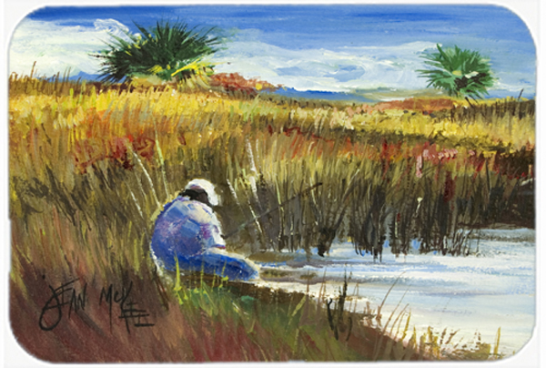 Fisherman On The Bank Glass Cutting Board- Large