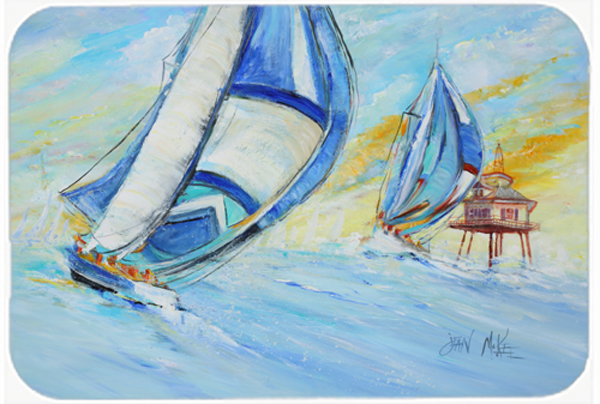 Sailboats And Middle Bay Lighthouse Mouse Pad, Hot Pad & Trivet