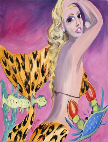 Pink Mermaid Flag Garden Size