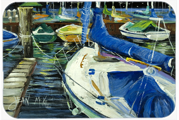 Night On The Docks Sailboat Mouse Pad, Hot Pad & Trivet