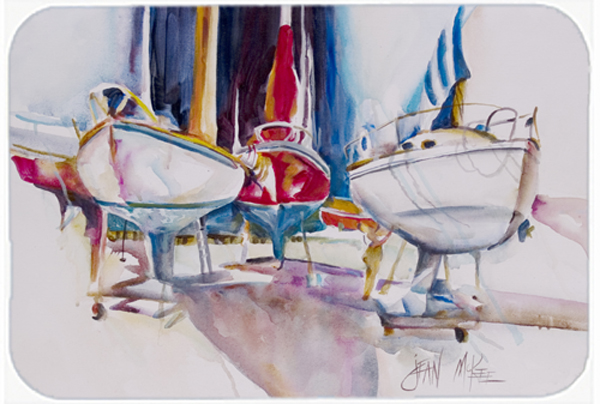 Sailboats In Dry Dock Mouse Pad, Hot Pad & Trivet