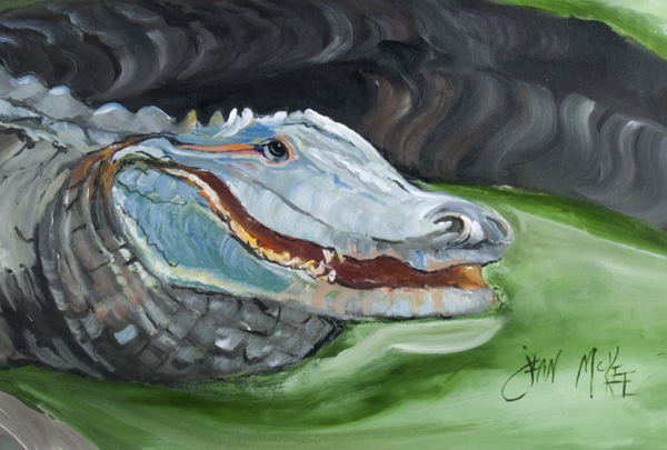Picture of Carolines Treasures JMK1003PLMT Blue Alligator Fabric Placemat