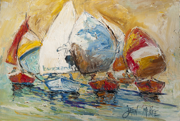Picture of Carolines Treasures JMK1037PLMT Buzzards Sailboat Race Fabric Placemat