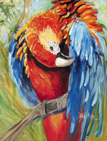 Red Parrot Flag Garden Size