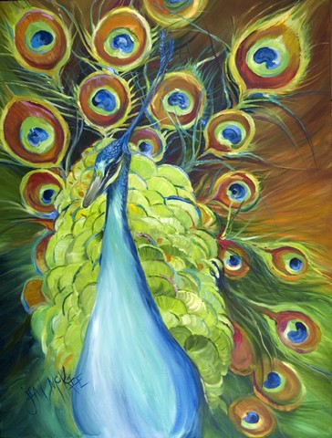 Bling Peacock Flag Garden Size