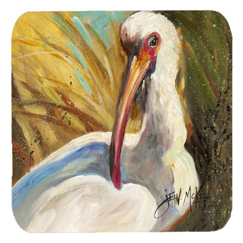 White Ibis Foam Coasters, Set Of 4