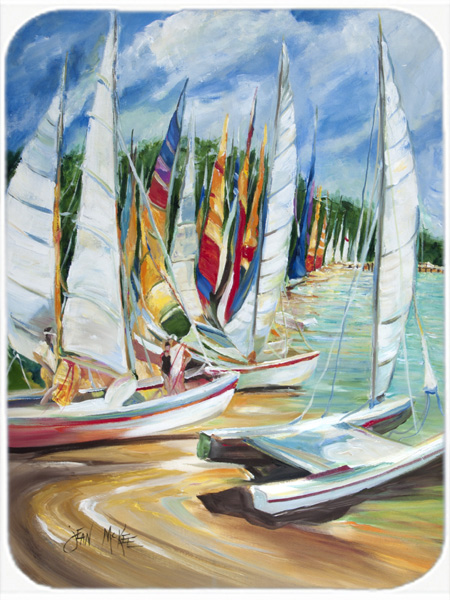 Eastern Shore Sailboats Glass Cutting Board- Large