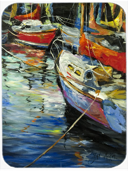 Boat Talk Sailboats Glass Cutting Board- Large