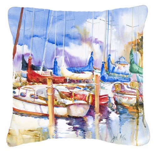 Runaway Sailboats Canvas Fabric Decorative Pillow