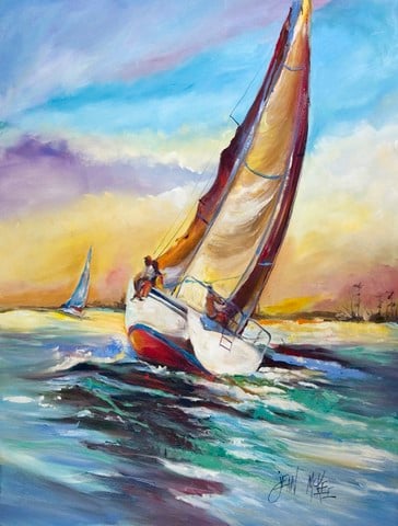 Horn Island Sailboat Race Flag Garden Size